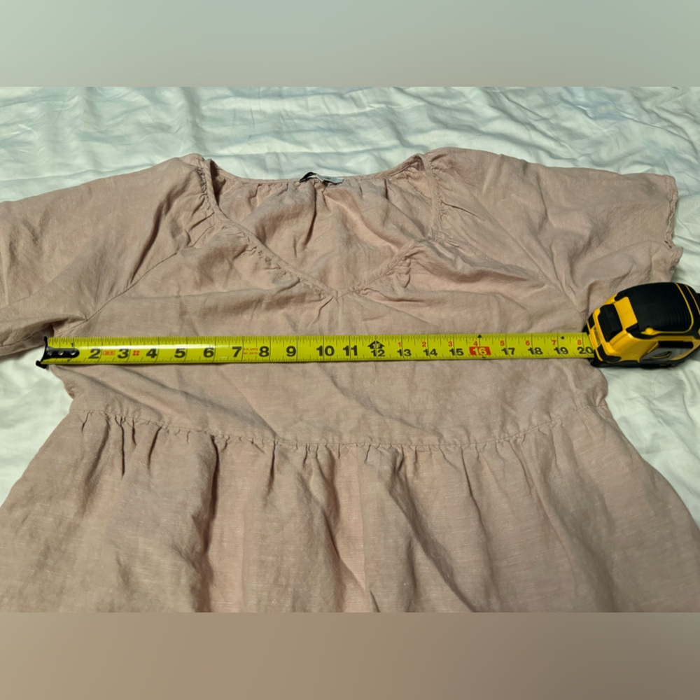 Madewell Linen Blend Lorelai Mini Dress Pink Dusty Blush Womens Size M - Picture 3 of 3